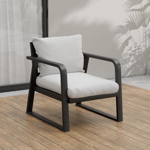 SUGOLD 4-Piece Aluminum Patio Conversation Set with Gray Cushions and Coffe Table - 1 of 1