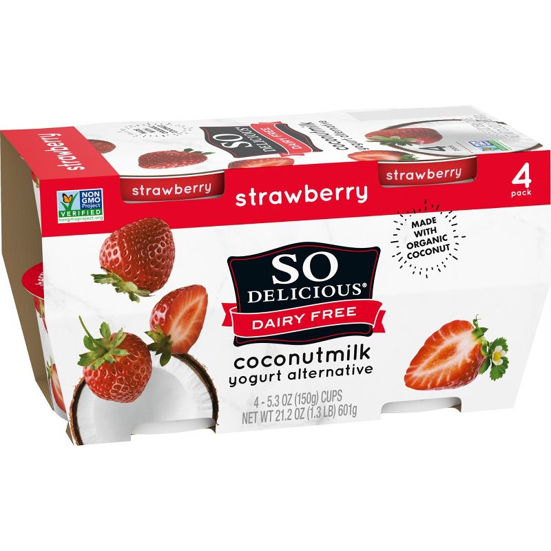 So Delicious Dairy Free Strawberry Coconut Milk Yogurt - 4ct/5.3oz Cups, 4 of 9