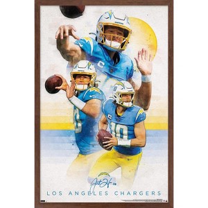 Trends International NFL Los Angeles Chargers - Justin Herbert 22 Framed Wall Poster Prints - 1 of 4