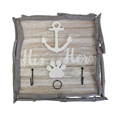 Beachcombers 13.5 WD WHTWSH ANCHOR HISet of HERS HOOK PLQ