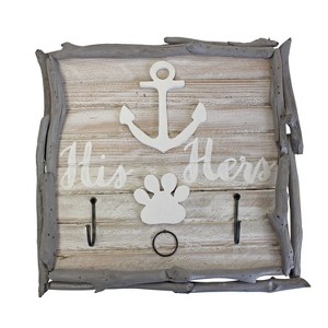 Beachcombers 13.5 WD WHTWSH ANCHOR HISet of HERS HOOK PLQ - 1 of 2