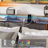 DOMETOUR Queen Bed Frame with Storage Headboard, LED, Charging Station, Pet Bed, No Noise, No Box Spring, Easy Assembly, Rustic Brown - 2 of 4