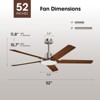 Siljoy 52-in Nickel Ceiling Fan with LED Light and Remote Control Include (5 Blades) For Bedroom Living Room and kitchen - 3 of 4