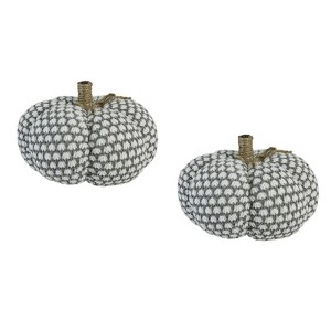 Yukimo Set of 3 Brown Pumpkin Decor, 8.3x8.3x5.5 Inch Fall Harvest Ornaments for Thanksgiving and Festival Tabletop Displays - 1 of 4