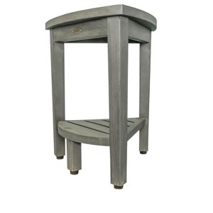 CoastalVogue® SnazzyCorner® 15" Teak Wood Corner Shower Bench with Shelf in Antique Gray Finish - Target Plus Gray 16"L x 16"D x 18.5"H - 1 of 4