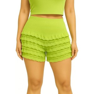 Malco Modes Women’s Ruffle Shorts – Lace Bloomers for Costumes, Dancewear, Vintage & Y2K Outfits-White - 1 of 4