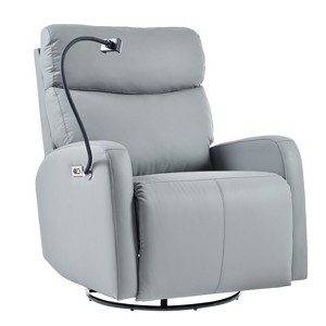 Racxily Rocking Recliner Chair, 360° Swivel Nursery Rocking Chair, Glider Chairs, Modern Small Rocking Swivel Recliner, Phone Holder - 1 of 4
