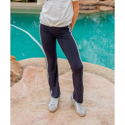 Girl Boot cut legging with side taping - Paper Flower