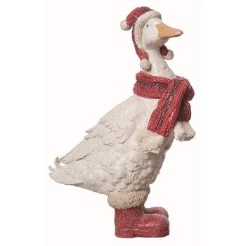 Transpac Resin White Christmas Farm Duck Decor