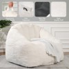 Itopfox Giant Bean Bag Chair with Memory Foam, Ergonomic Faux Fur Shell-Shaped Accent Chair for Gaming, Reading in Living Room, Bedroom, Beige - 3 of 4