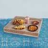 Mela Artisans Ottoman Table Tray with Handles in Whitewash Finish (Medium) - 2 of 4