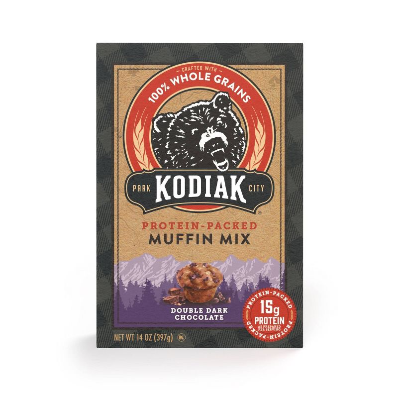 Kodiak Protein-Packed Muffin Mix Double Dark Chocolate - 14oz, 1 of 10