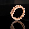 Slickblue Women's Flexible Chain Ring, Clear CZ Round Stones, Rose Gold, Gold, or Silver Finish, Sizes 5-10 - 3 of 4
