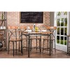 5pc Broxburn Counter Height Dining Set: Antique Finish, Geometric Design - Baxton Studio - 4 of 4