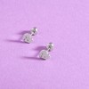 Girls' Heart & Cross Screw Back Sterling Silver Earrings - In Season Jewelry - 4 of 4