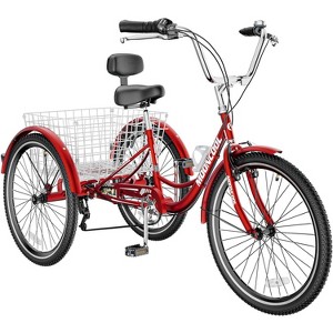 Docred Adult Tricycles 3 Wheel 7 Speed 20/24/26 inch Cruise Bike Adults Tricycle with Basket Recreation Shopping Exercise for Seniors Women Men - 1 of 4