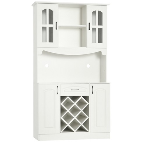 Kerrogee Buffet Kitchen Pantry Storage Cabinet Storage Hutch Acrylic Glass - 70.9x47.2 - White