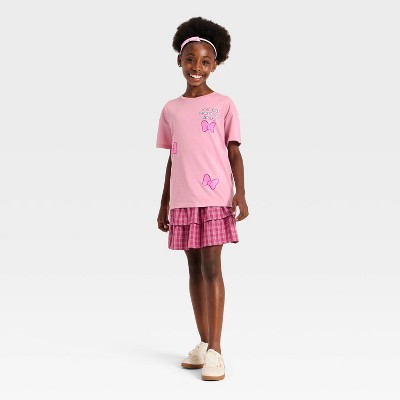 Детские Disney Girls' Minnie Mouse Oversized Front and Back Graphic Short Sleeve T-Shirt - Pink M — фото 3