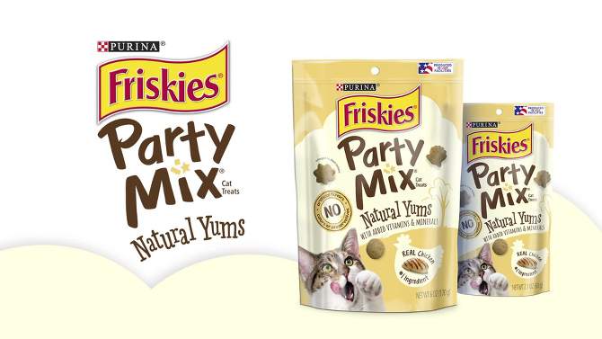 Purina Friskies Party Mix Chicken Natural Yums Crunchy Cat Treats, 2 of 9, play video
