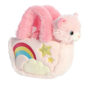 Aurora Small Pastel Rainbow Kitty Fancy Pals Fashionable Stuffed Animal Pink 7" - 1 of 4