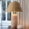 360 Lighting 30" Tall Large Coastal Tropical End Table Lamp Beige Sand Finish Single Seagrass Shade Living Room Bedroom Bedside Nightstand House - 2 of 4