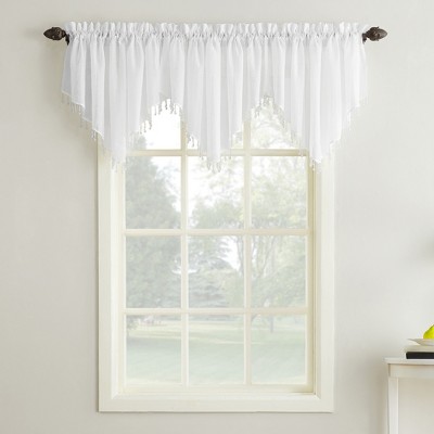 white valance curtains