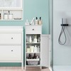 Costway Bathroom Floor Cabinet Storage Organizer Free-Standing with Drawer Gray/Black/Brown/White - 3 of 4