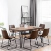 NicBex Dining Room Table Set for 6 Industrial Dining Table Set with Wooden Tabletop, 6 Faux Leather Chairs for Kitchen - 3 of 4