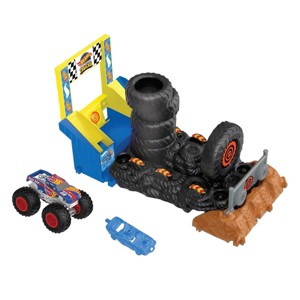 Hot Wheels Monster Trucks Arena Smashers Race Ace Smash Race Challenge Playset with 1:64 Scale Race Ace Toy Truck and 1 Crushable Car - 1 of 3
