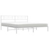 vidaXL 12" White King Size Metal Bed Frame with Headboard No Mattress - 4 of 4