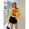 Women's Cropped Cherry Bomb Graphic Sweater - 3 of 4