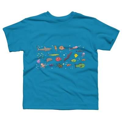 Boy's Design By Humans Funny sea creatures cartoon illustration By thefrogfactory T-Shirt