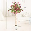 6FT/ 5FT / 4FTArtificial Bougainvillea Tree, Tall Potted Fake Tree Indoor, Faux Tree with Wood Trunk and Pink Flowers - 4 of 4