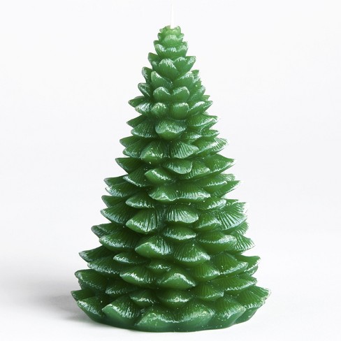 Lakeside Unscented Decorative Green Christmas Tree Candle Lighted Home Accent 6 75 Target