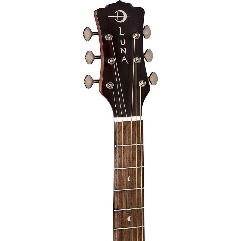 Luna Art Vintage Folk Solid Top Left-Handed Acoustic Guitar Distressed Vintage Brownburst, 5 of 6