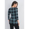 Hello Miz Women's Casual Plaid 3/4 Sleeve Maternity Top - 3 of 4