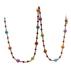 70.0 Inch Multi Color Ball Garland Strand Glittered Tree Garlands - 1 of 2
