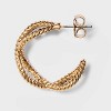 Criss Cross Textured Small Hoop Earrings - A New Day™ Gold - image 2 of 2