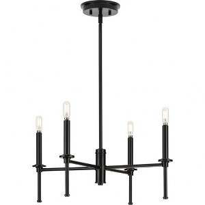 Progress Lighting Elara Collection 4-Light Chandelier, Matte Black, Clear Glass Shades - 1 of 1