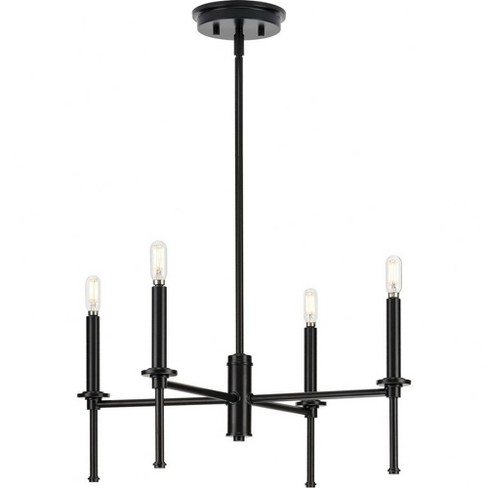 Progress Lighting Elara Collection 4-Light Chandelier, Matte Black, Clear Glass Shades - image 1 of 1