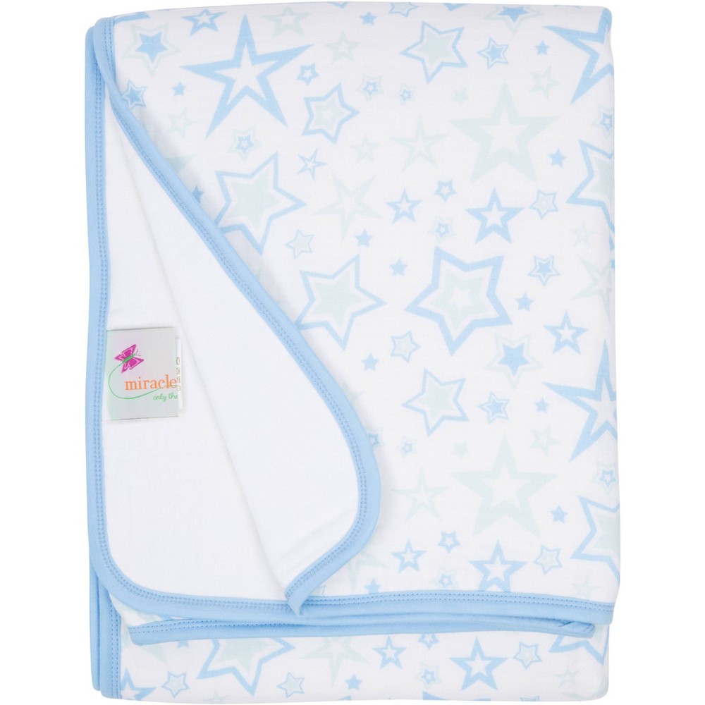 Photos - Children's Bed Linen MiracleWare Muslin Baby Blanket - Stars Blue Blue Stars