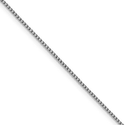 Black Bow Jewelry 1.1mm 14k White Gold Round Box Chain Necklace