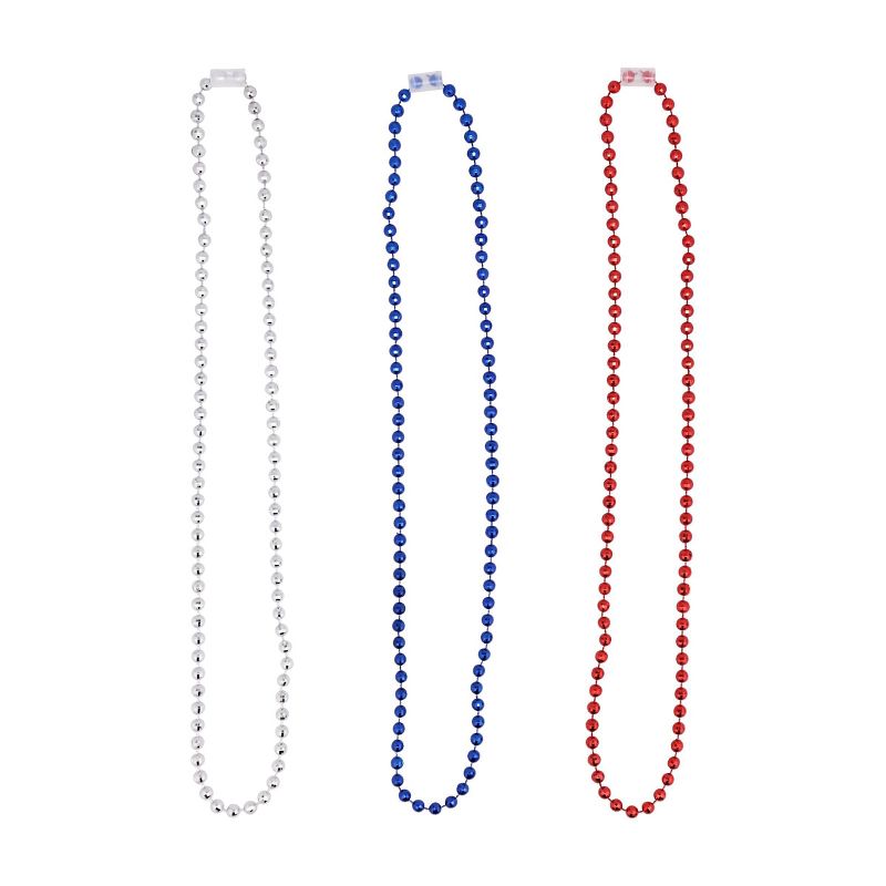 6pk Parade Bead Necklace Red/White/Blue - Sun Squad&#8482;, 1 of 2