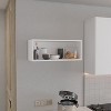 Vynxaria White/Black Wide Decorative Wall Shelf and Open Storage Cabinet - 2 of 4