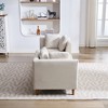 GDFStudio Carter Modern Chenille Upholstered Double-Sided 77.95'' Chaise Lounge with Rubberwood Legs and Throw Pillows - 3 of 4