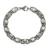 Black Bow Jewelry 8.5mm Stainless Steel Antiqued Fancy Cable Chain Bracelet, 8.25 Inch - 3 of 4