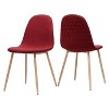 CAVINAS Modern Curve-Back Dining Chairs with Wood Finished Metal Legs, Set of 2, Upholstered Seat for Kitchen, Dining Room - 2 of 4