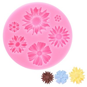 Unique Bargains Sunflower Silicone Polymer Clay Fondant Template for Crafts Air Dry DIY Candy - 1 of 4