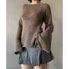Women's Bell Sleeve Knit Sweater - Sexy Back Tie Detail Cropped Casual Top S-L - 2 of 3