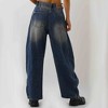 Women's Distressed Barrel-Leg Jeans - Baggy Slouchy Fit with 4-Pockets Denim Pants Cherie Code - 2 of 4